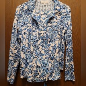 Karen Neuburger Blue Paisley Super Soft Pajama Set Small Excellent Condition